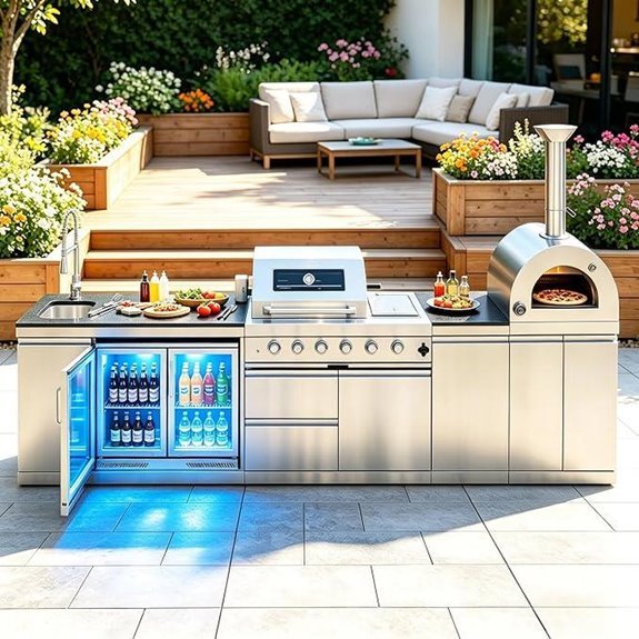 10 Best Rated Outdoor Kitchen Appliances for 2026 10 108,000 BTU Modular Outdoor Kitchen with Pizza Oven & Refrigerator