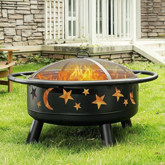 10 Best Fire Pit Brands for 2026 (Cozy Nights Await) 7 32 Inch Round Fire Pit with Mesh Cover