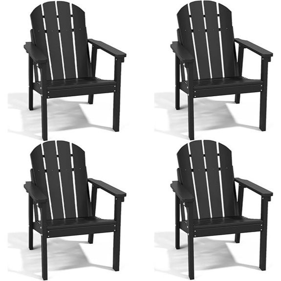 Adirondack Chair Set of 4 All Weather HDPE Fire Pit Chairs