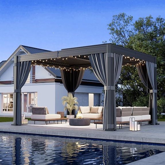 Airwire 10x12 FT Louvered Pergola with Adjustable Roof