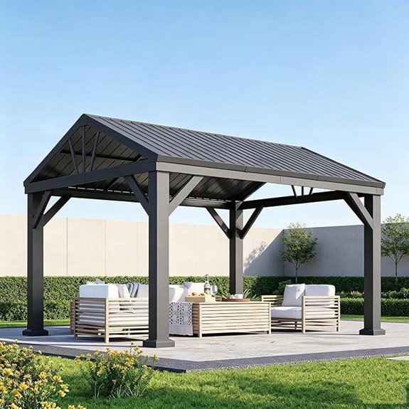 5 Best Gazebos for Heavy Snow in 2026 (Built Strong) 4 Aoxun 10' x 12' Outdoor Hardtop Gazebo with Steel Roof