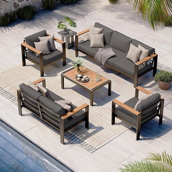 10 Best Patio Furniture Brands for 2026 4 Aluminum Outdoor Patio Furniture Set with Coffee Table (5-Piece Graphite)