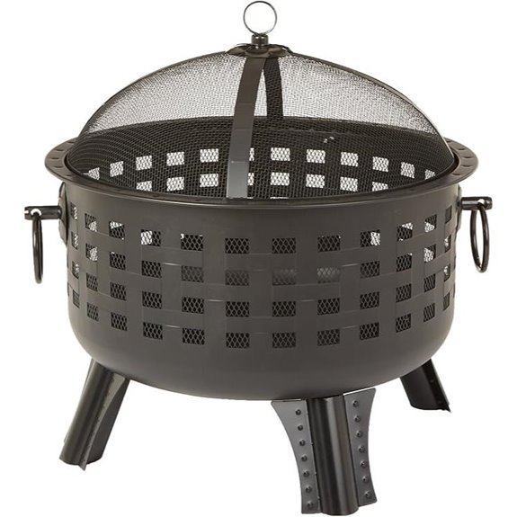 Amazon Basics 27 inch Steel Round Lattice Fire Pit Easy to Assemble