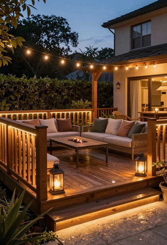 10 Deck Ideas for Backyard You'll Want to Build This Weekend 8 ambient dimmable string lighting ambiance