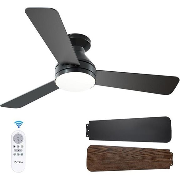 Amico 42 Low Profile Ceiling Fan with Light and Remote