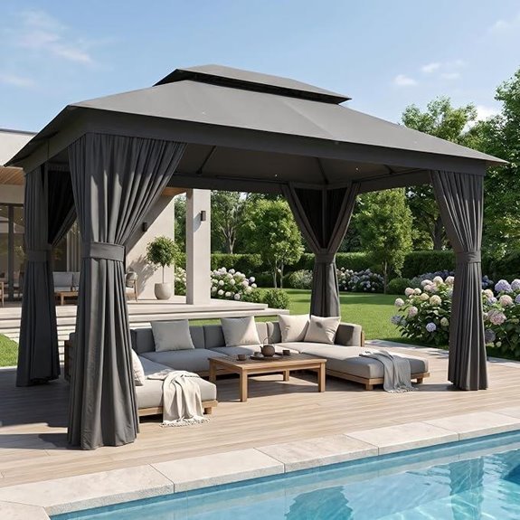 15 Best Gazebos for Backyards in 2026 3 Aoxun 12'x10' Outdoor Gazebo with Double Roof Canopy