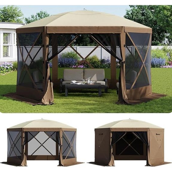 15 Best Gazebos for Backyards in 2026 4 Aoxun 12x12FT Pop Up Gazebo Screen Tent with Mesh Windows