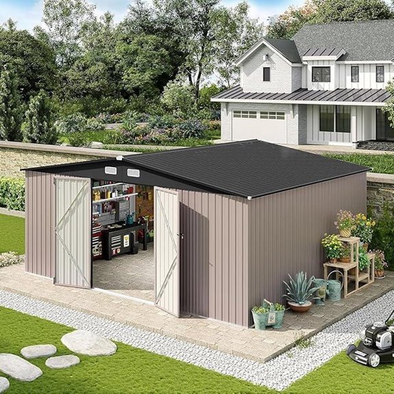 5 Best Sheds for Backyard Storage in 2026 1 Aoxun 14x12 FT Metal Outdoor Storage Shed