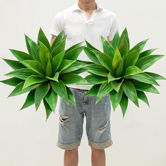 7 Best Pool Landscaping Plants for 2026 1 Ttranewsoo Artificial Outdoor Agave Plant 2-Pack 22 Green