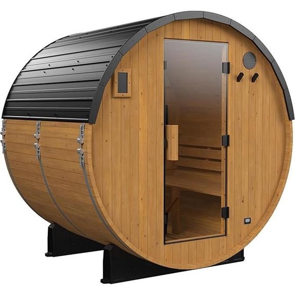 10 Best Outdoor Barrel Saunas for 2026 3 Backyard Discovery Paxton Cedar Barrel Sauna with Electric Heater