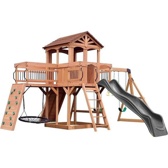 10 Best Rated Backyard Playsets for 2026 4 Backyard Discovery Cedar Wood Swing Set with Wave Slide