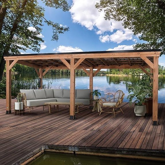 Backyard Discovery Arcadia 20' Cedar Wood Outdoor Gazebo