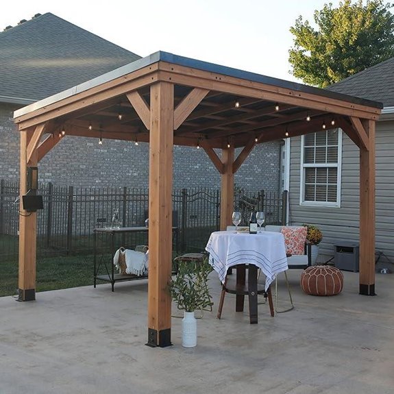 5 Best Gazebos for Heavy Snow in 2026 (Built Strong) 2 Backyard Discovery Arcadia Cedar Wood Outdoor Gazebo