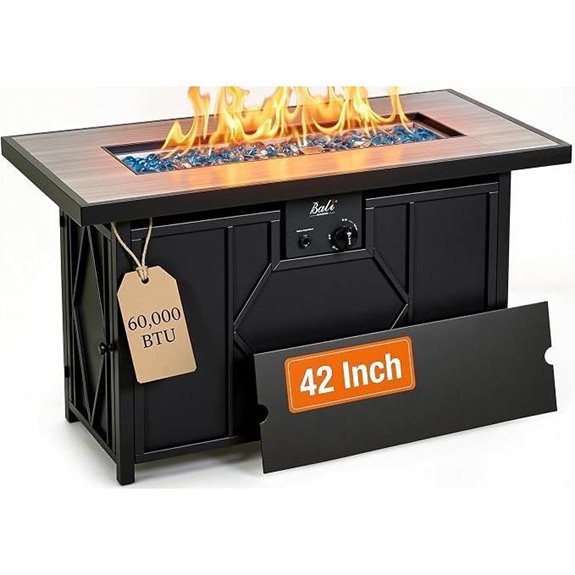 BALI OUTDOORS 42 Propane Fire Pit Table Black
