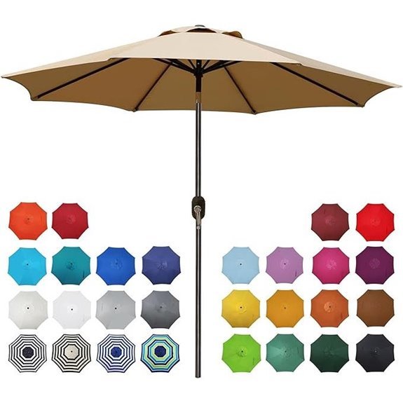 Blissun 9' Outdoor Patio Umbrella with Tilt and Crank