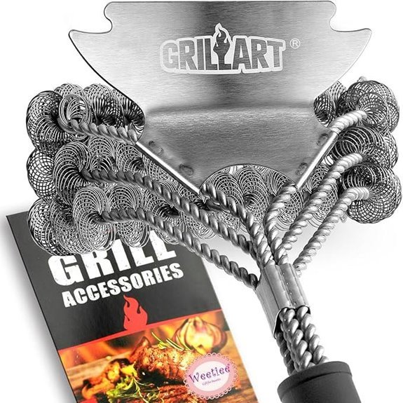 Bristle-Free Grill Brush and Scraper for BBQ Grills