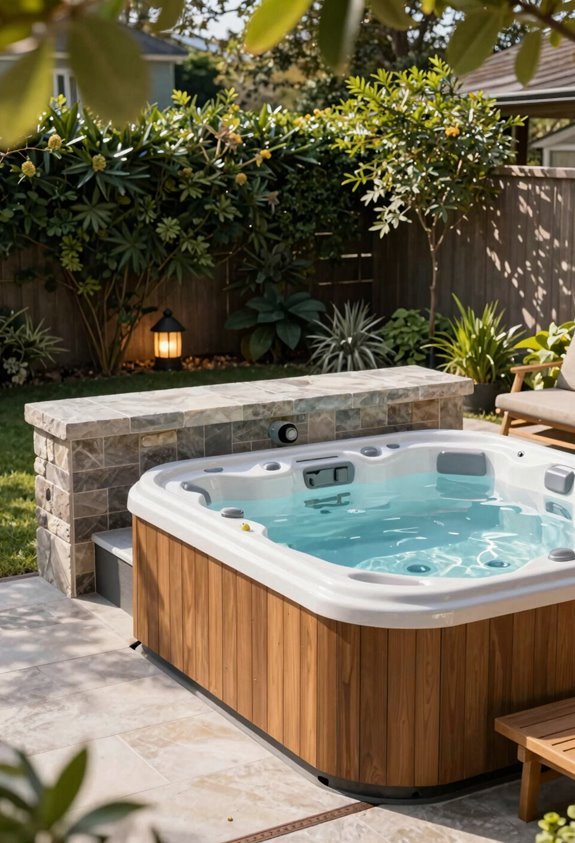 10 Best Backyard Ideas for Hot Tub Placement and Design 8 built ins hide bulky tub features