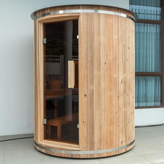 10 Best Outdoor Barrel Saunas for 2026 5 Cedar Wood Barrel Sauna with 6KW Harvia Heater