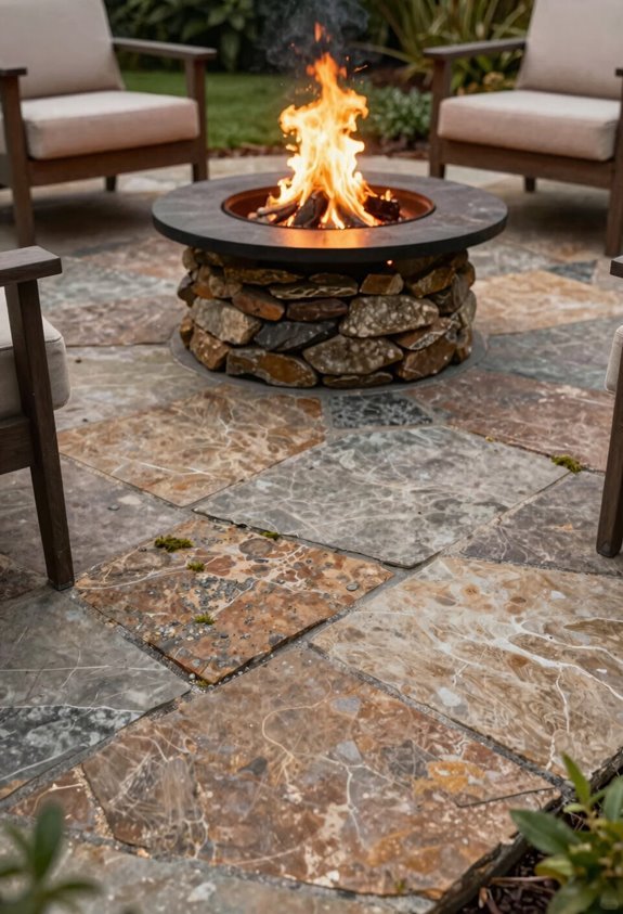 10 DIY Flagstone Patio Ideas You'll Actually Want to Build 7 center fire pit with flagstone precision