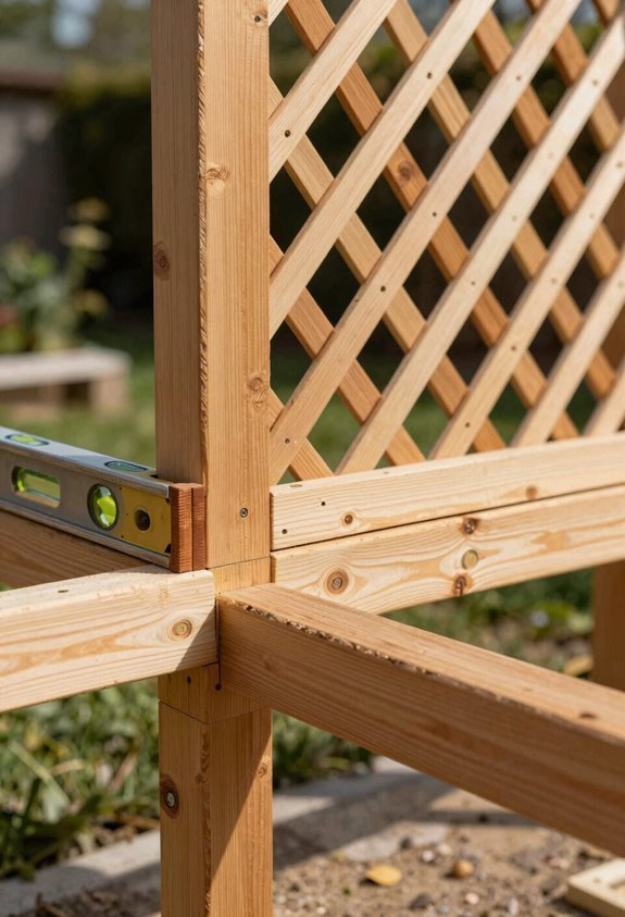 center lattice with level frames spacers