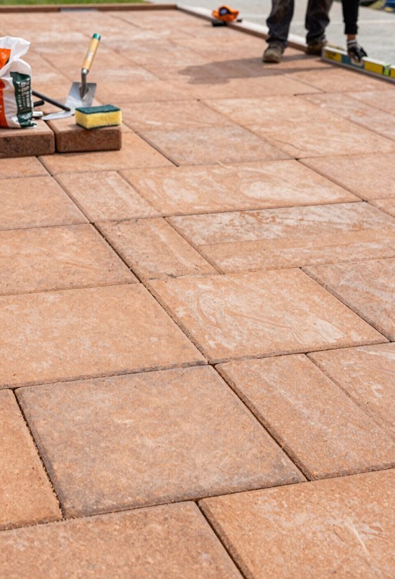 compacted joints with polymeric sand curing
