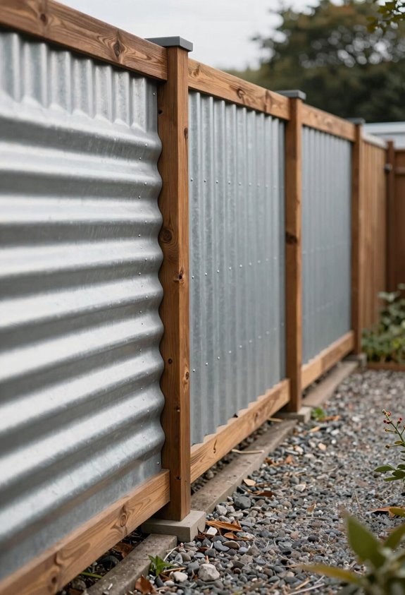10 Cheap Backyard Fence Ideas That Actually Look Good 8 corrugated metal wood fence