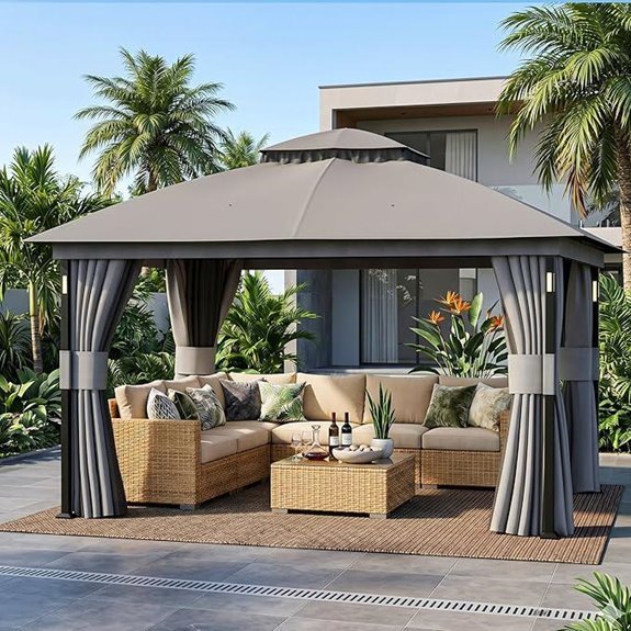 15 Best Gazebos for Backyards in 2026 11 Covered Outdoor Patio Gazebo 11'x13' with LED Lights & Bluetooth Speaker