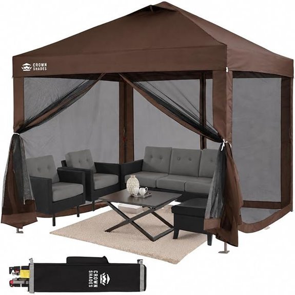 14 Best Gazebos for High Winds in 2026 14 CROWN SHADES 10x10 Pop Up Canopy with Mosquito Netting