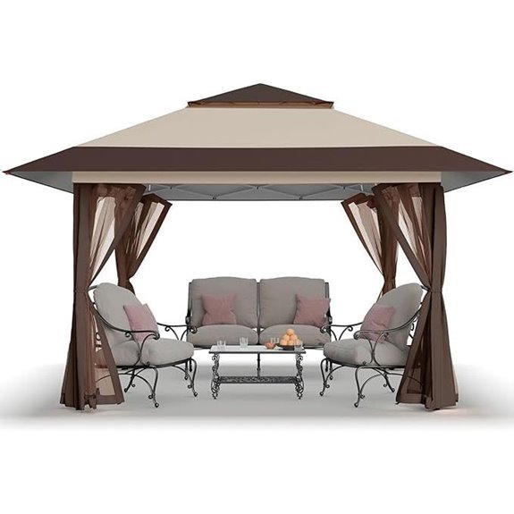 CROWN SHADES 13x13 Pop-Up Gazebo with Wheeled Storage Bag