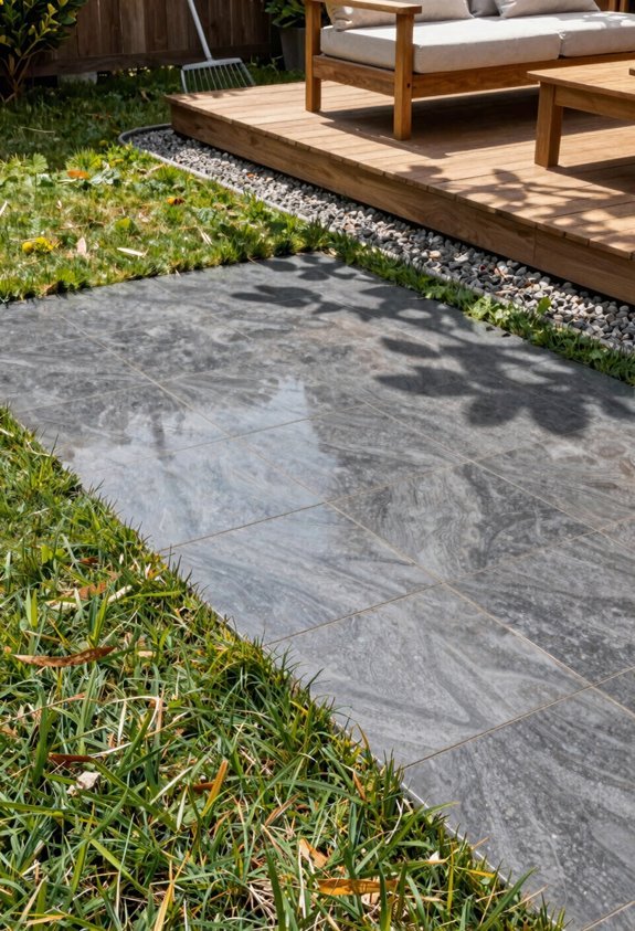 deck tiles over grass diy drain affordable