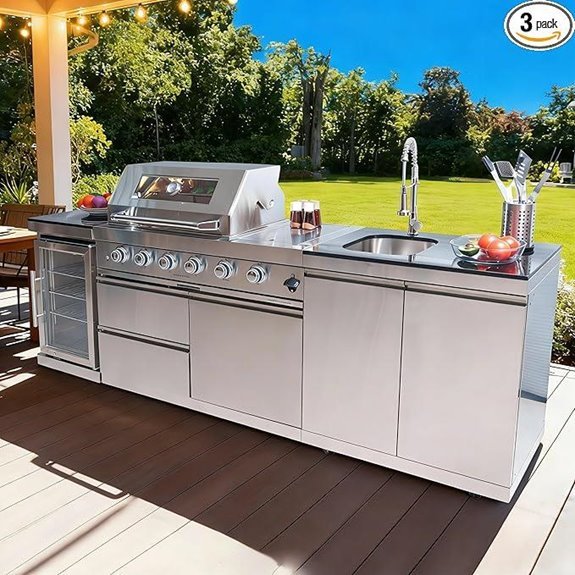 10 Best Outdoor Kitchen Islands for 2026 (Entertain Like a Pro) 2 98 Deluxe Outdoor Kitchen Island with 4-Burner Grill