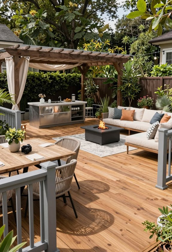 10 Deck Ideas for Backyard You'll Want to Build This Weekend 1 dining lounging cooking zones
