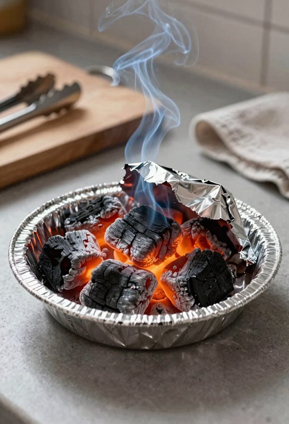 diy foil charcoal snuffer steps