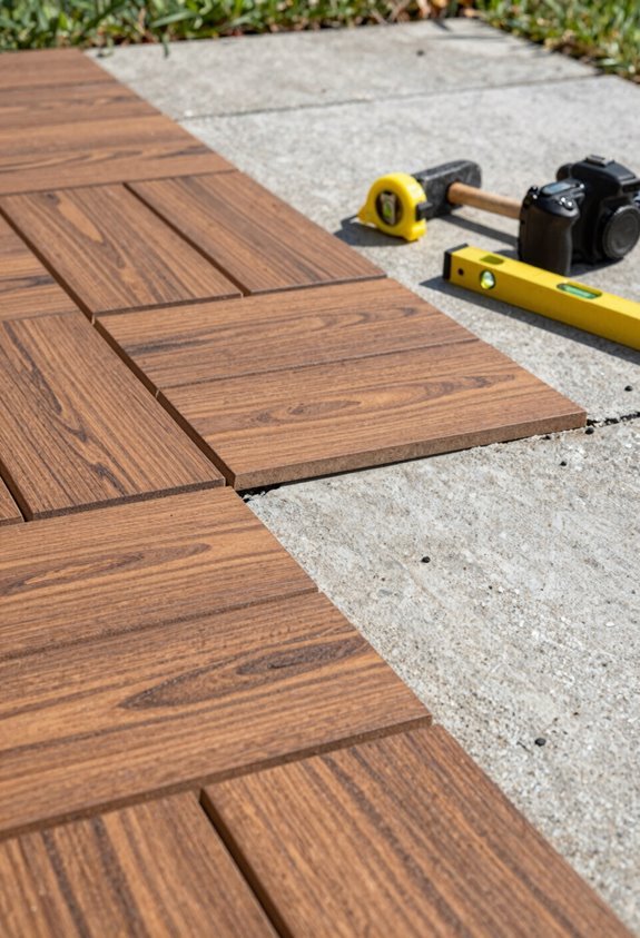 diy interlocking tile patio upgrade