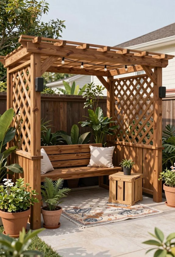 10 Backyard Ideas on a Budget That Transform Your Space 5 diy pergola 1 100 bracketed build
