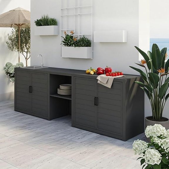 10 Best Outdoor Kitchen Islands for 2026 (Entertain Like a Pro) 5 Domi Outdoor Kitchen Island with Sink and Storage