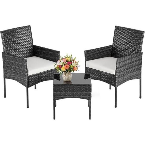 DUMOS 3-Piece Outdoor Wicker Bistro Set