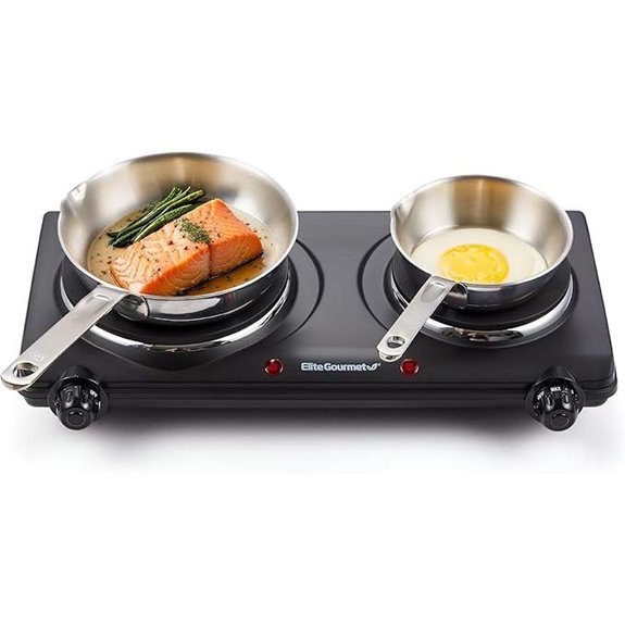 Elite Gourmet Double Cast Iron Burner (EDB-302BF)