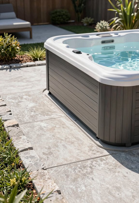 10 Best Backyard Ideas for Hot Tub Placement and Design 4 engineered tub base drainage clearance