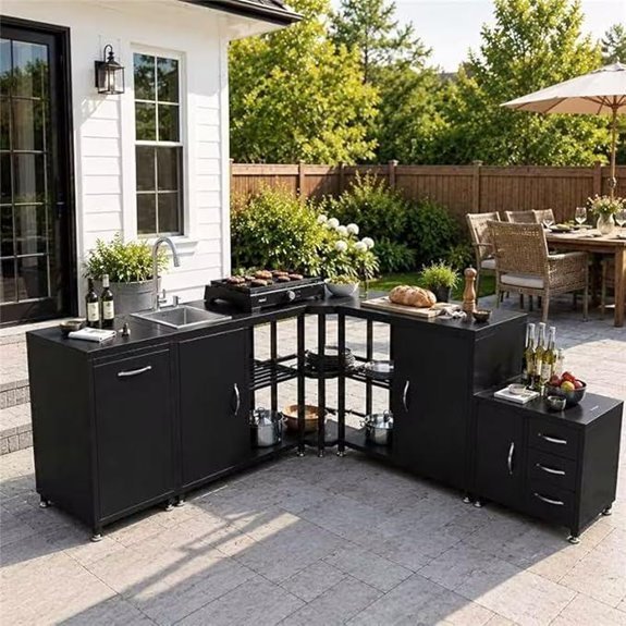 10 Best Outdoor Kitchen Islands for 2026 (Entertain Like a Pro) 4 EROMMY 5-Piece Modular Outdoor Kitchen Island with Sink