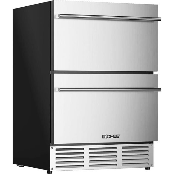 EUHOMY 24 Outdoor Double Drawer Beverage Fridge
