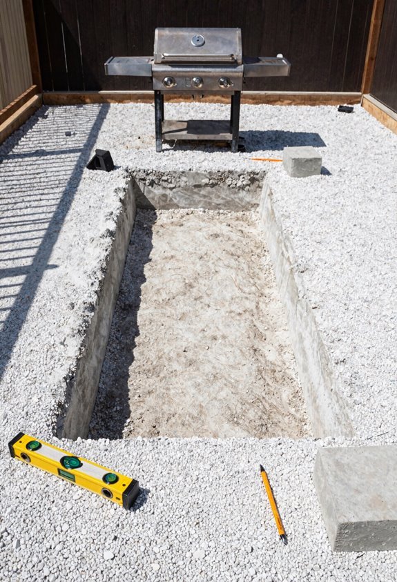 How to Build a DIY Outdoor Grilling Area Complete Step-by-Step Guide 4 excavate slope compact drain