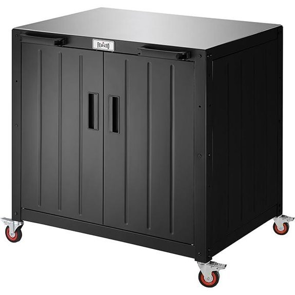 Feasto Outdoor Grill Cart with Storage Cabinet 35-Inch