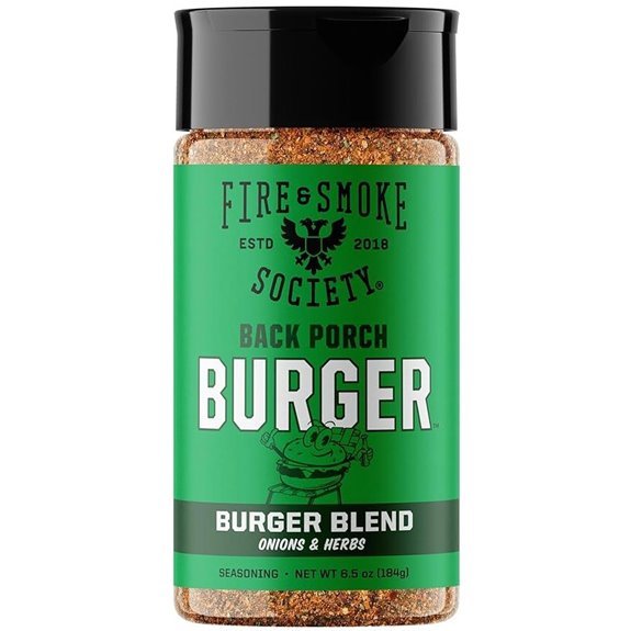 Fire & Smoke Back Porch Burger Seasoning | BBQ Rub Blend | 6.5 oz