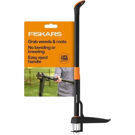 Fiskars Stand-Up Weed Puller Tool with 4 Claws