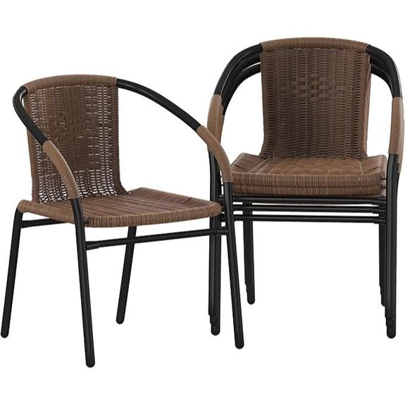 Flash Furniture Lila Rattan Stackable Dining Chairs (Set of 4)