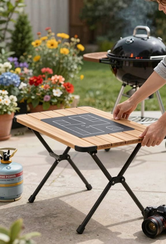 fold up cedar grill table project