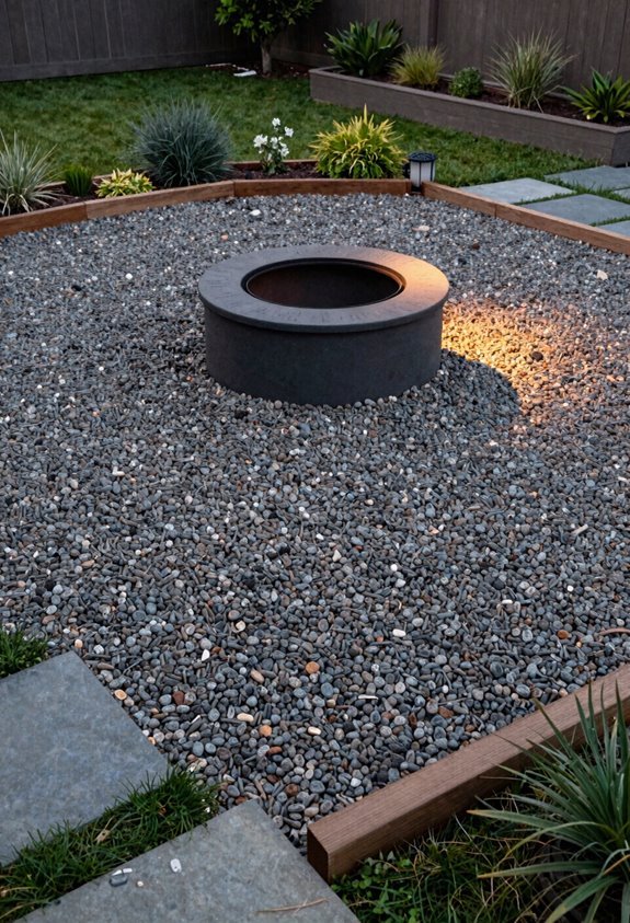 10 Budget-Friendly Backyard Fire Pit Landscaping Ideas 5 gravel filled well drained fire pit