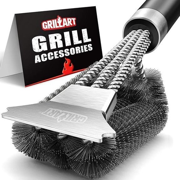 GRILLART Grill Brush and Scraper with Deluxe Handle (BR-8529)