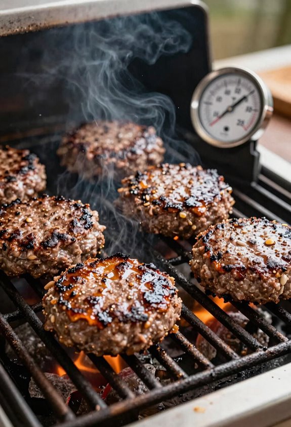 grill frozen burgers 160 f